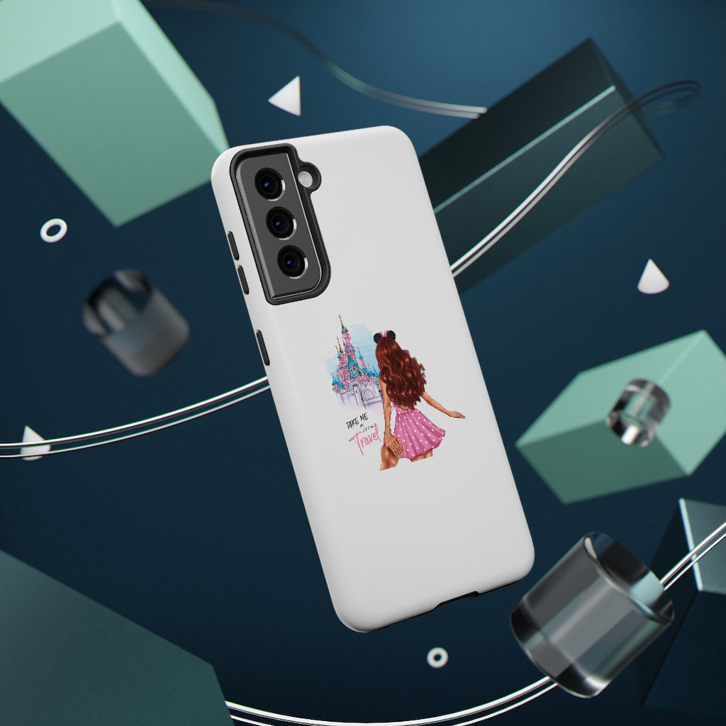 Take me and Let's go Travel Red Hair Impact-Resistant Cases