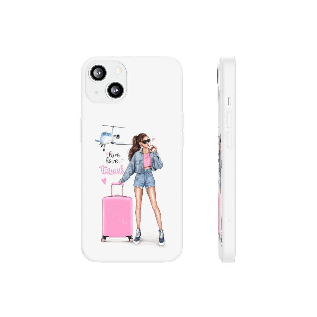 Live Love Travel Brown Hair Flexi Cases