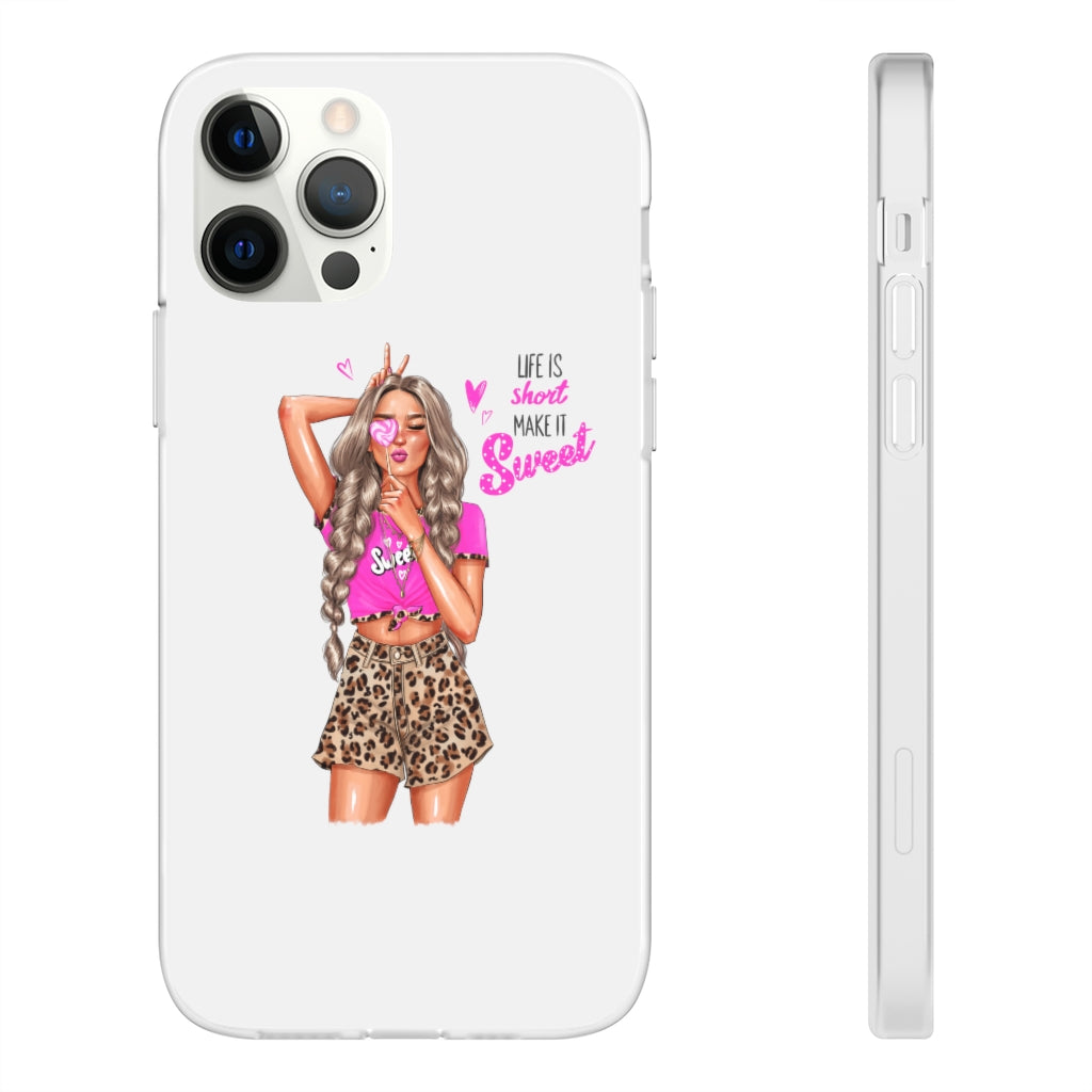 Life is Short Make it Sweet Blond Hair Flexi Cases