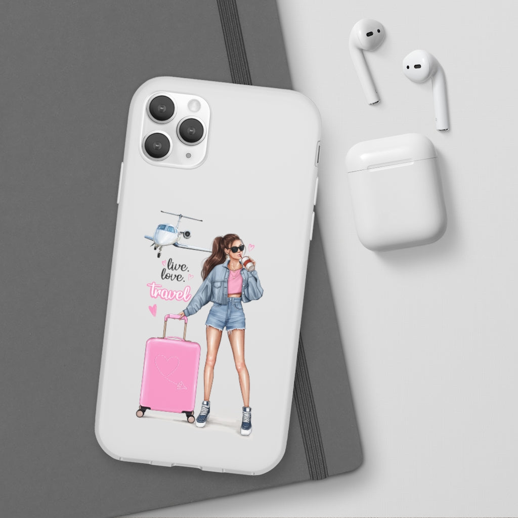 Live Love Travel Brown Hair Flexi Cases