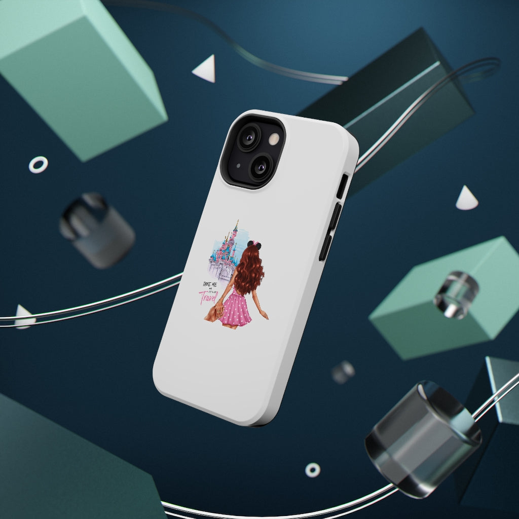 Take me and Let's go Travel Red Hair Impact-Resistant Cases