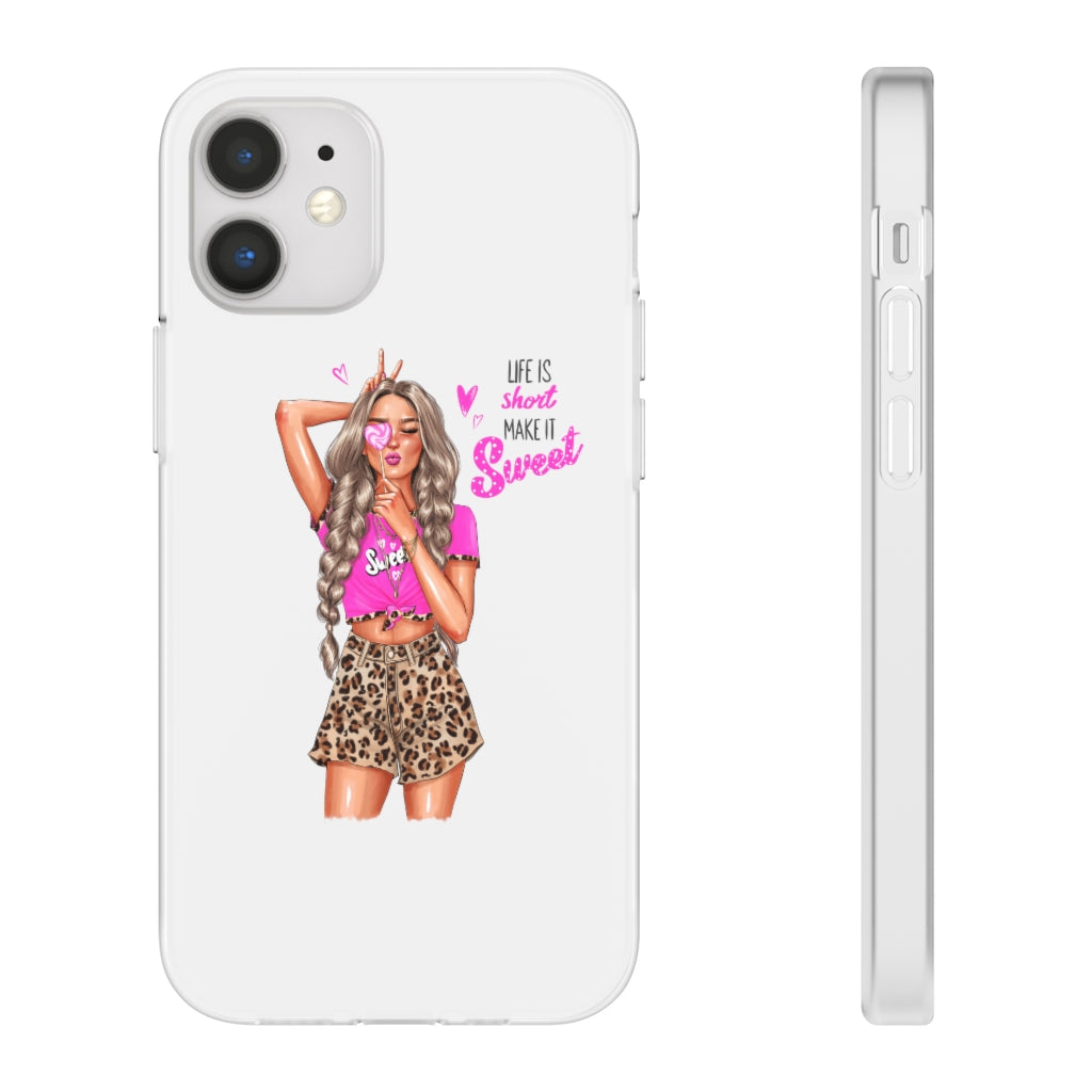 Life is Short Make it Sweet Blond Hair Flexi Cases