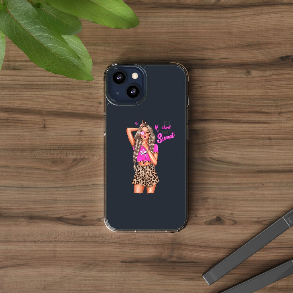 Life is Short Make it Sweet Blond Hair Clear Case