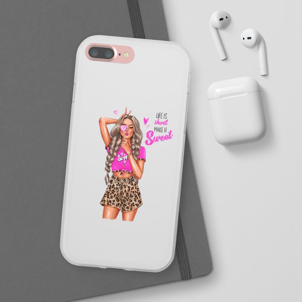 Life is Short Make it Sweet Blond Hair Flexi Cases