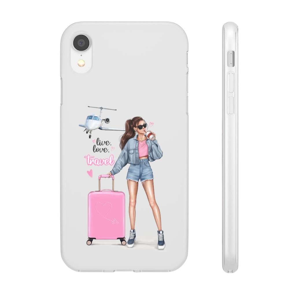 Live Love Travel Brown Hair Flexi Cases