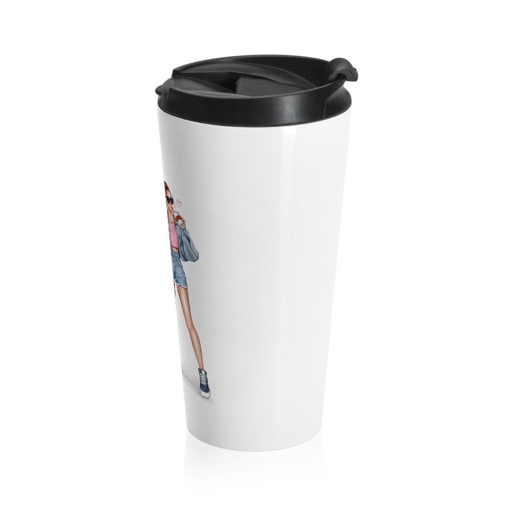 Summer Vibe Red Hair Stainless Steel Travel Mug