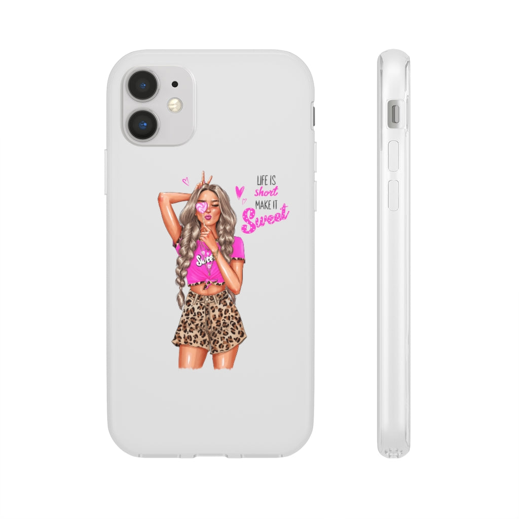 Life is Short Make it Sweet Blond Hair Flexi Cases