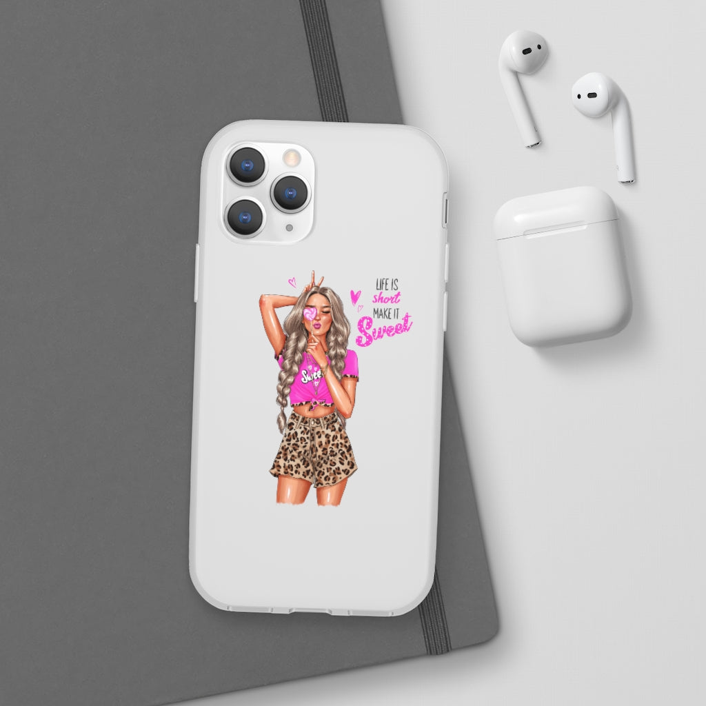 Life is Short Make it Sweet Blond Hair Flexi Cases