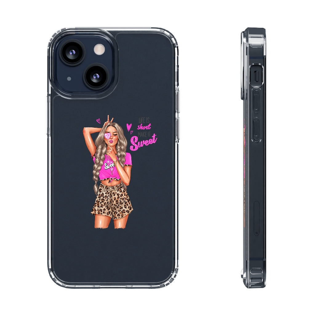 Life is Short Make it Sweet Blond Hair Clear Case