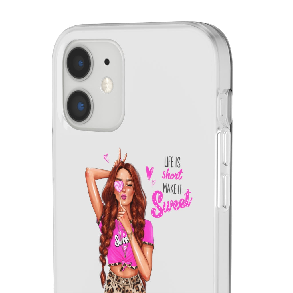 Life is Short Make it Sweet Red Hair Flexi Cases