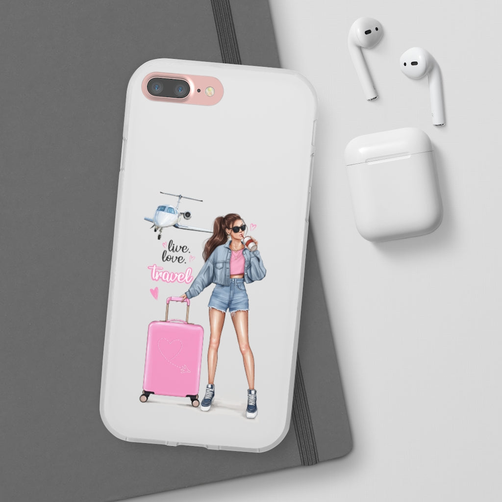 Live Love Travel Brown Hair Flexi Cases