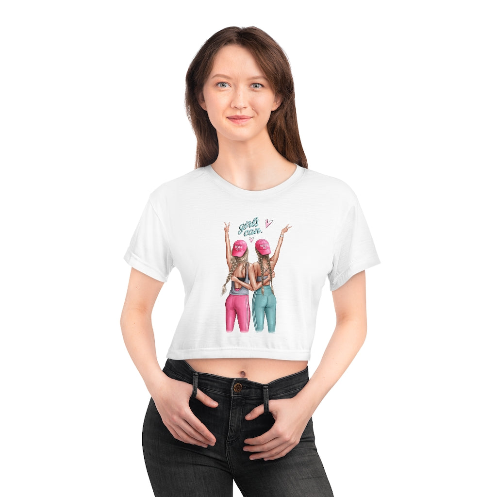 Girls Can Blond Hair Crop Tee