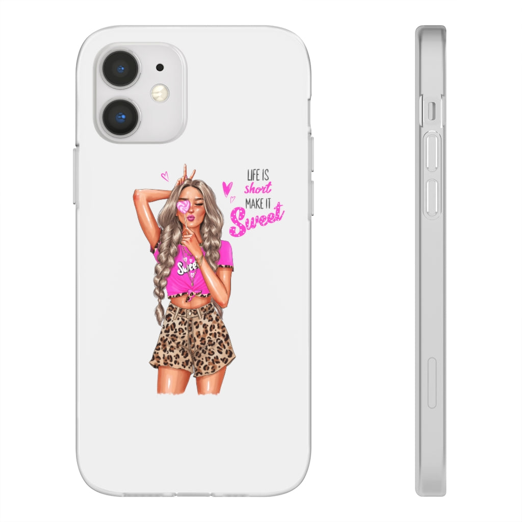 Life is Short Make it Sweet Blond Hair Flexi Cases