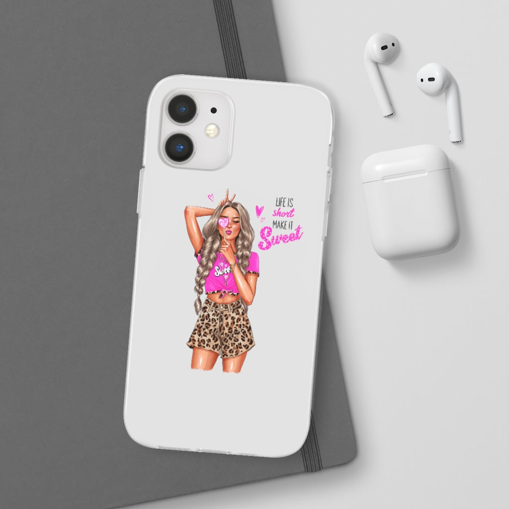 Life is Short Make it Sweet Blond Hair Flexi Cases