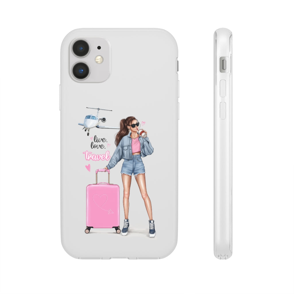 Live Love Travel Brown Hair Flexi Cases