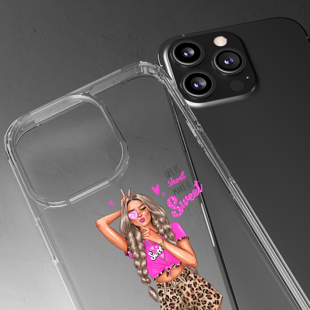 Life is Short Make it Sweet Blond Hair Clear Case