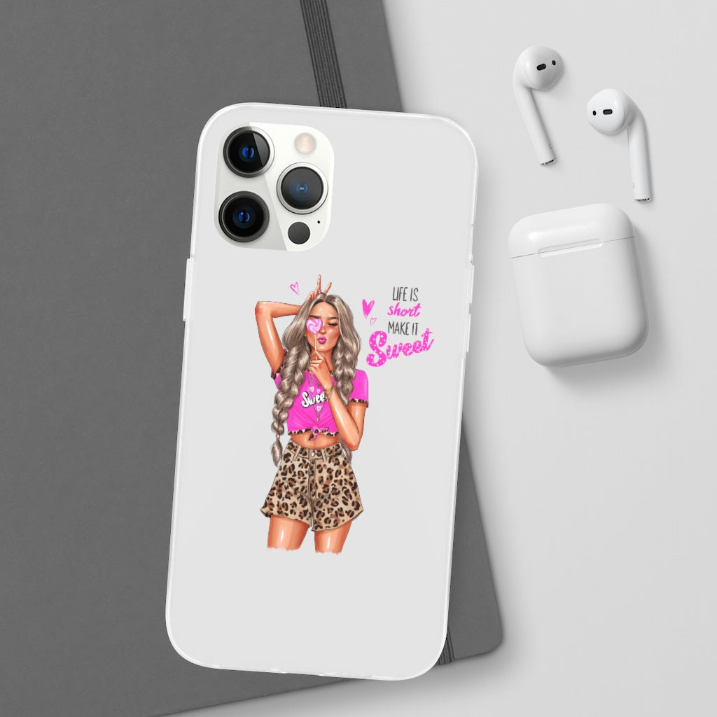 Life is Short Make it Sweet Blond Hair Flexi Cases
