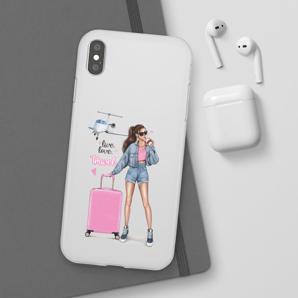 Live Love Travel Brown Hair Flexi Cases