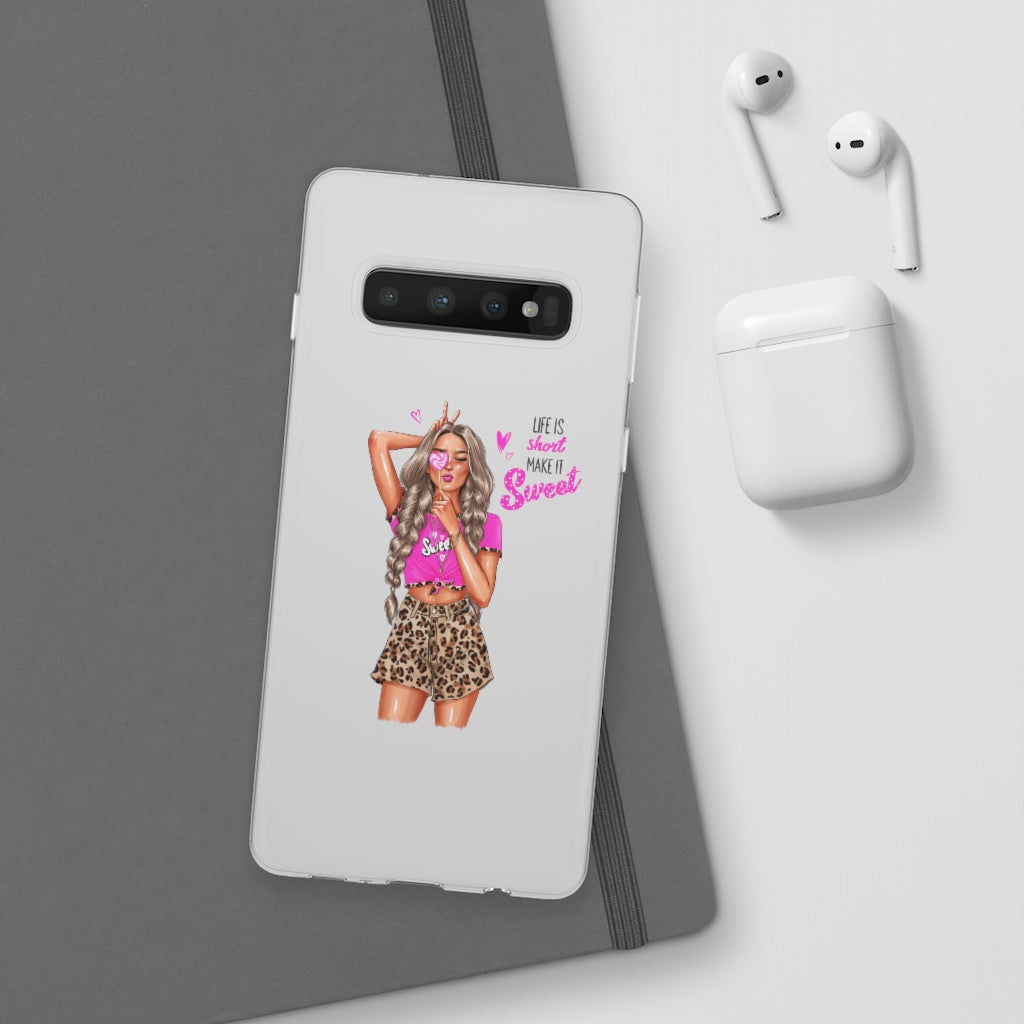 Life is Short Make it Sweet Blond Hair Flexi Cases