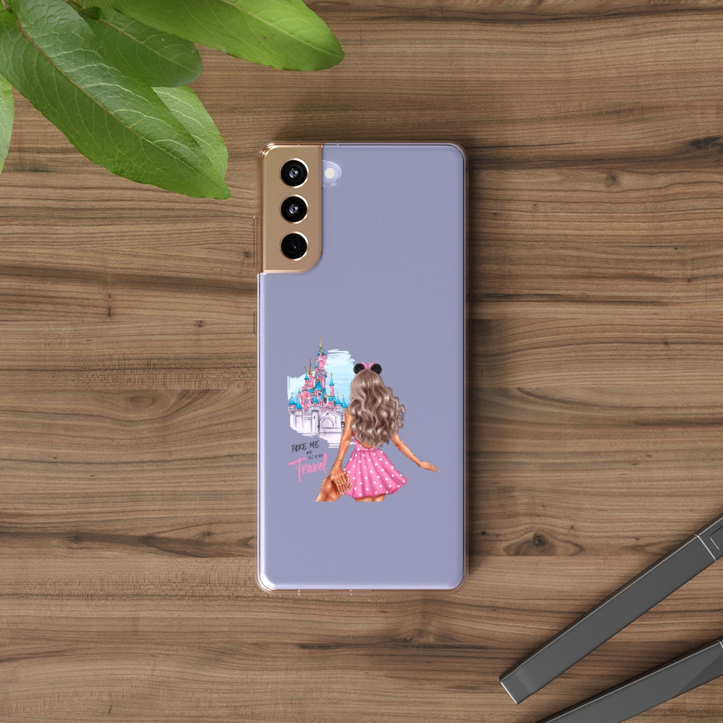 Take me and Let's go Travel Blond Hair Clear Case