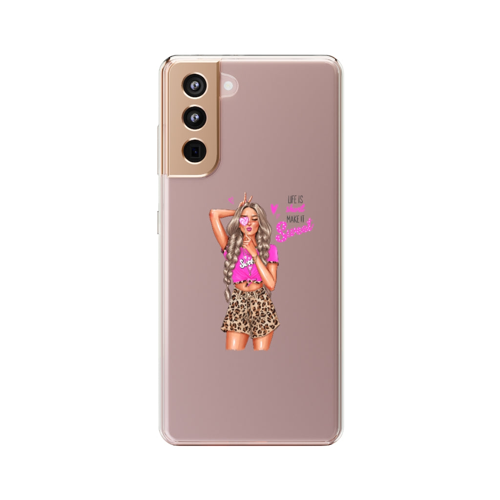 Life is Short Make it Sweet Blond Hair Clear Case