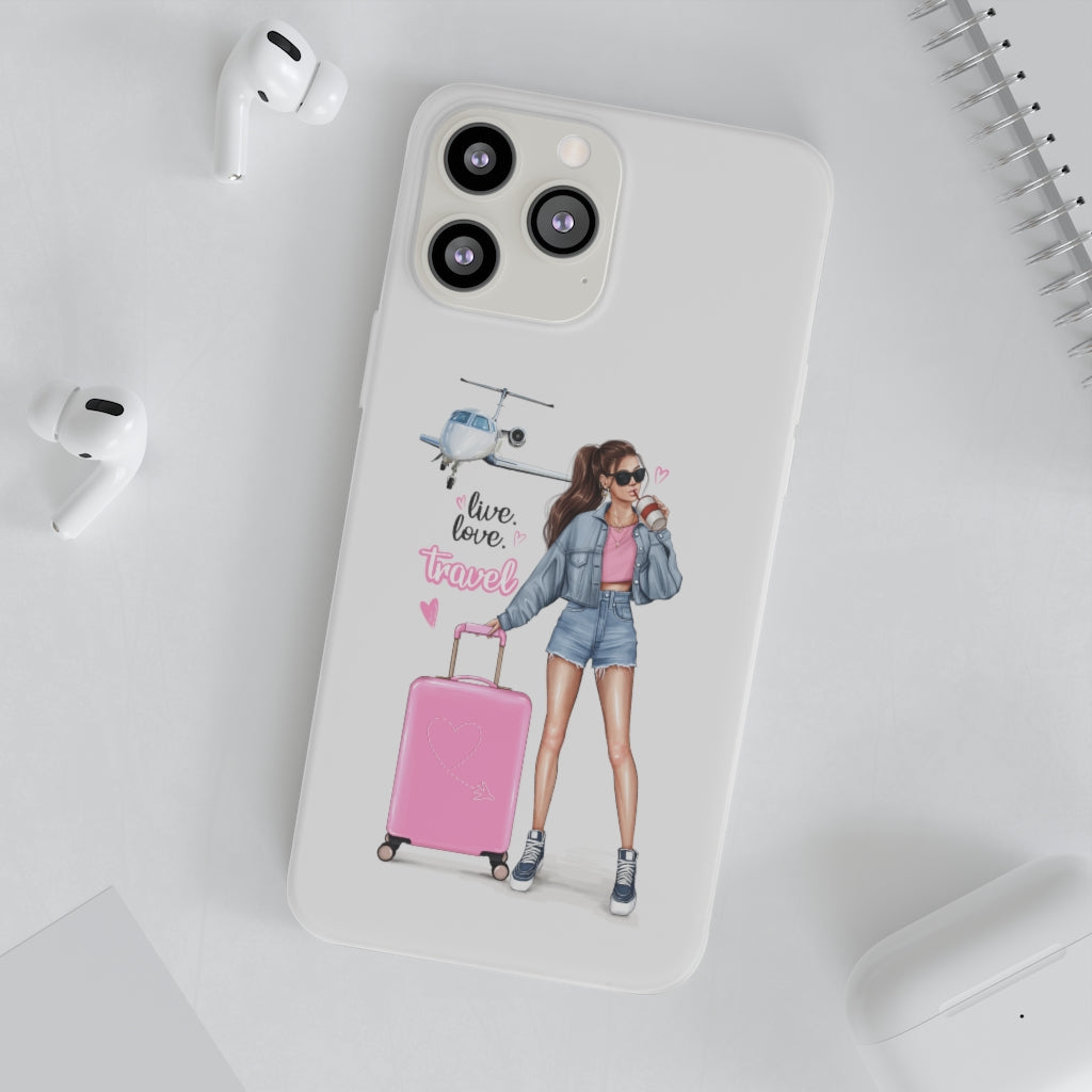 Live Love Travel Brown Hair Flexi Cases