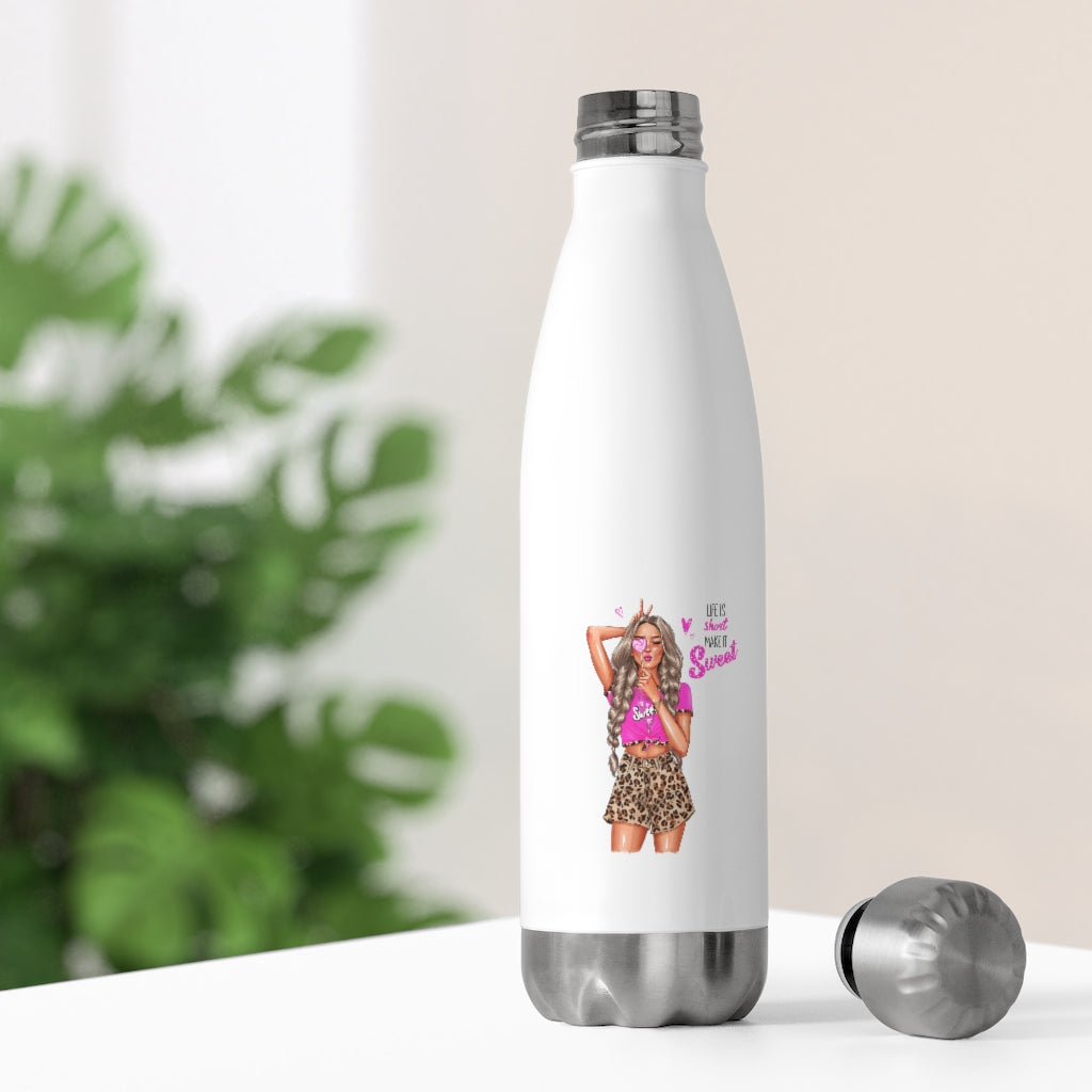 Life is Short Make it Sweet Blond Hair 20oz Insulated Bottle