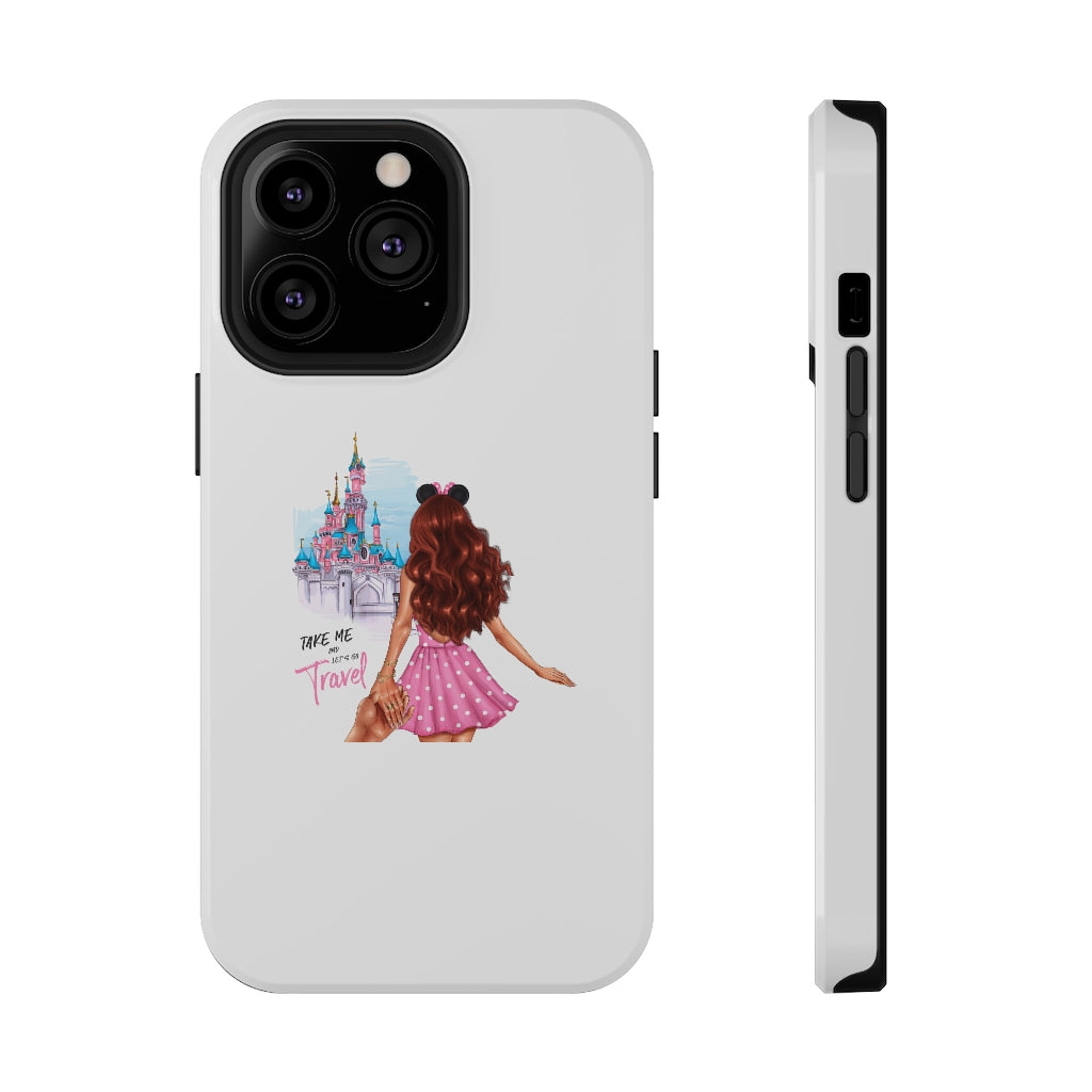 Take me and Let's go Travel Red Hair Impact-Resistant Cases