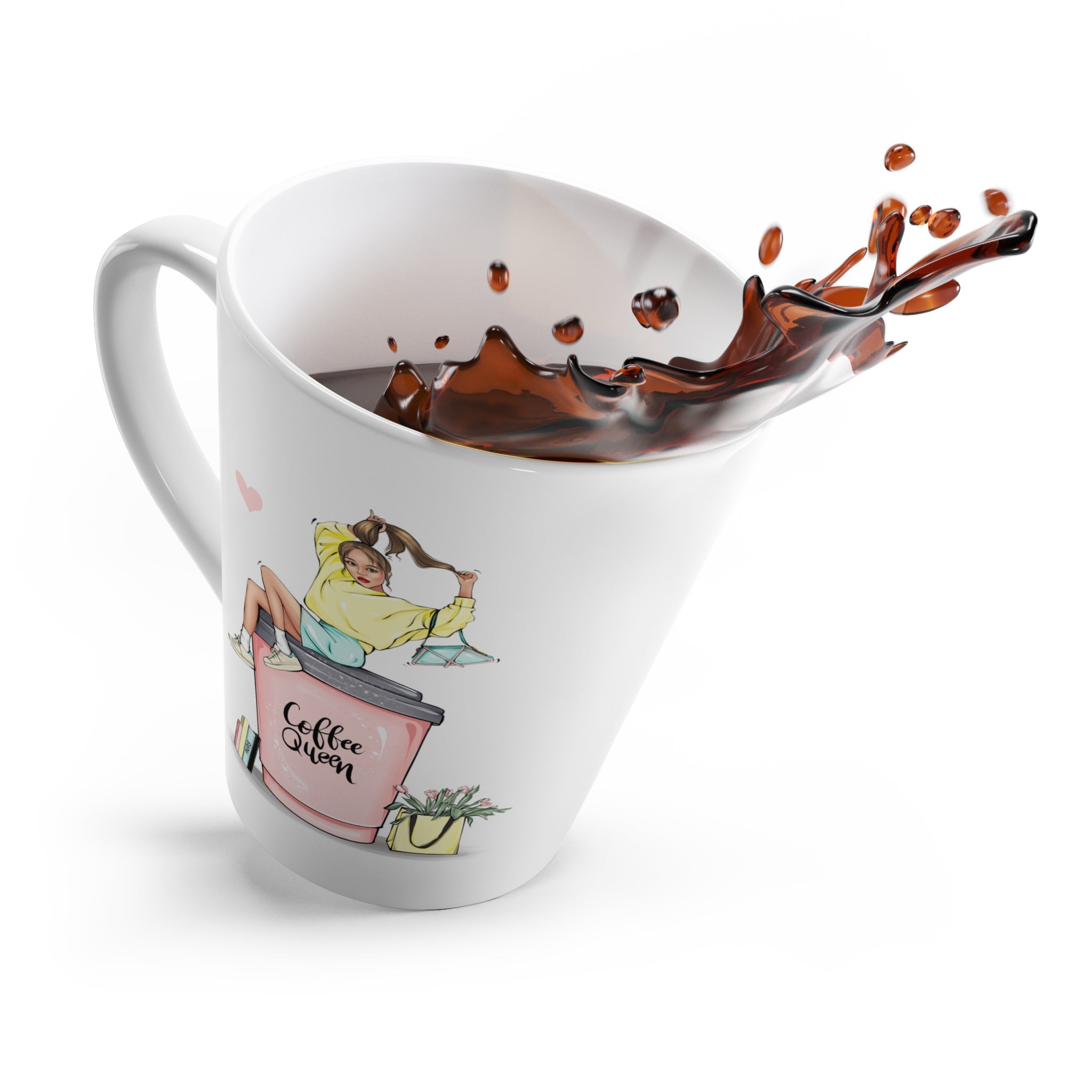 Coffee Queen Latte Mug – 12oz Ceramic Cup
