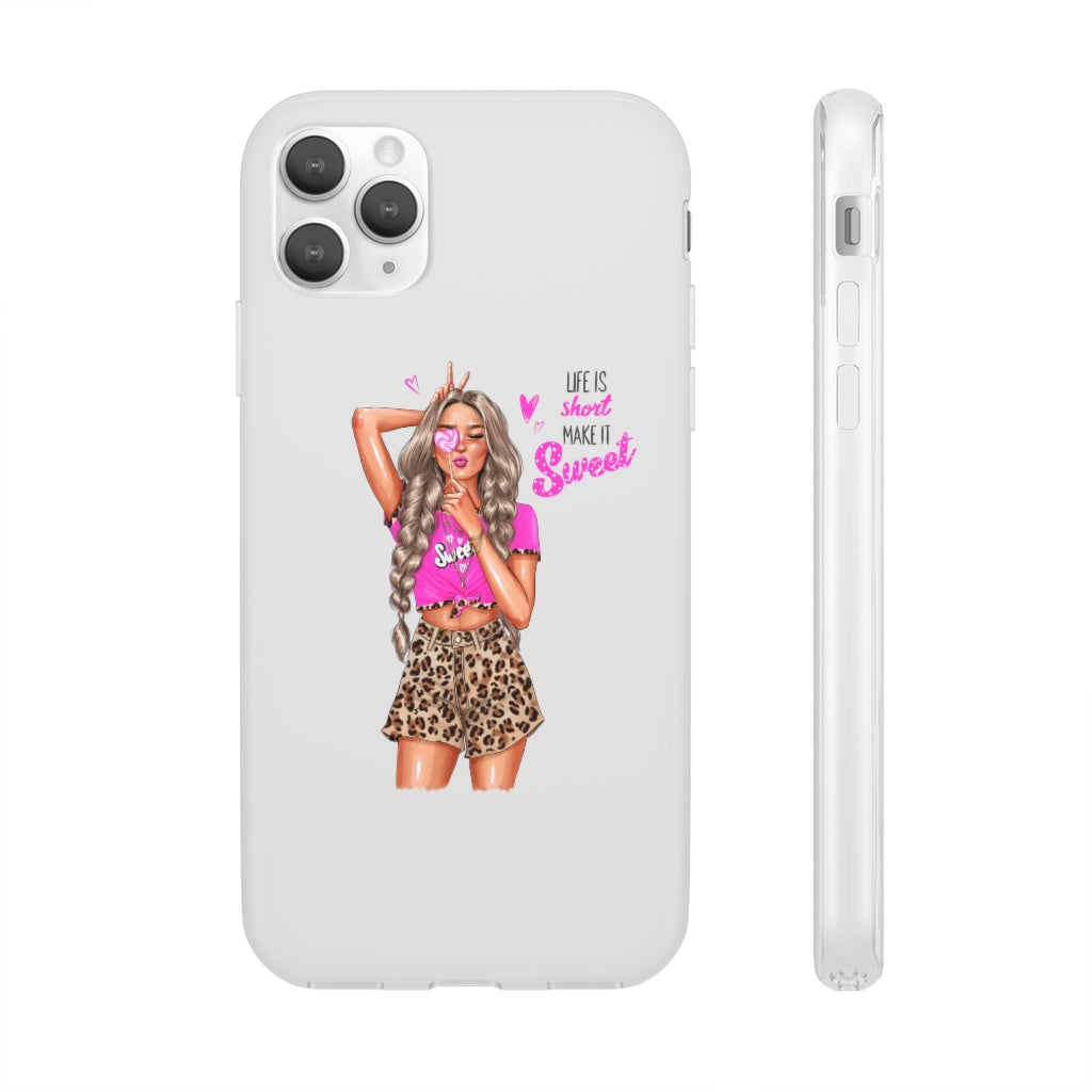 Life is Short Make it Sweet Blond Hair Flexi Cases