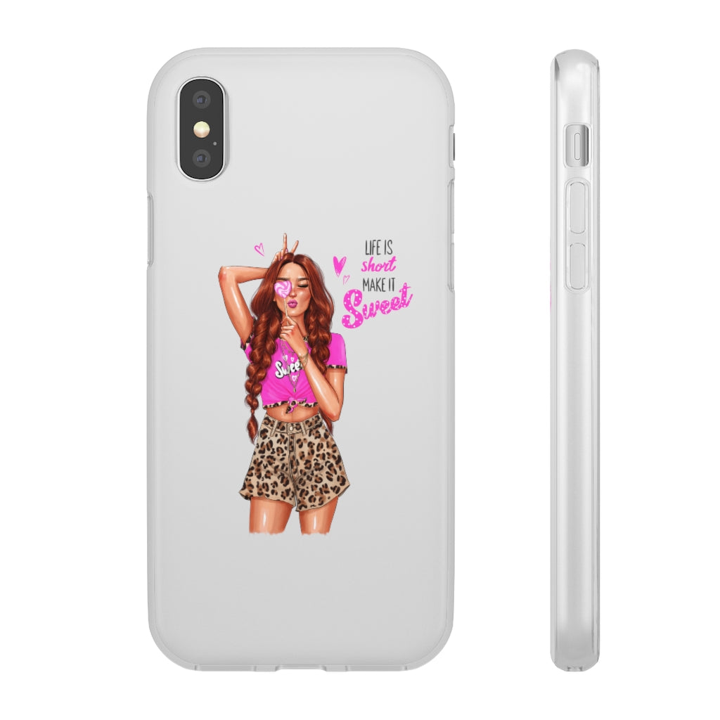 Life is Short Make it Sweet Red Hair Flexi Cases