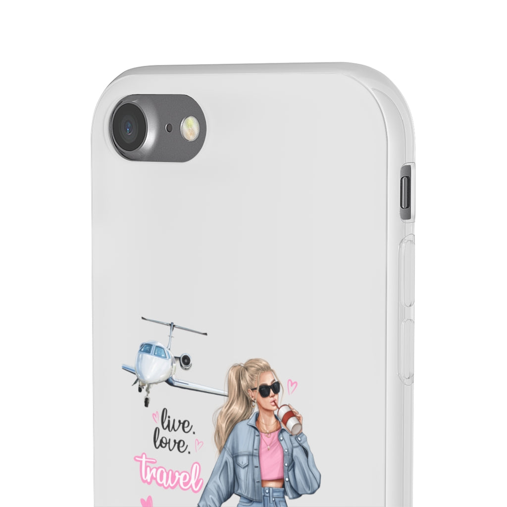 Live Love Travel Blond Hair Flexi Cases