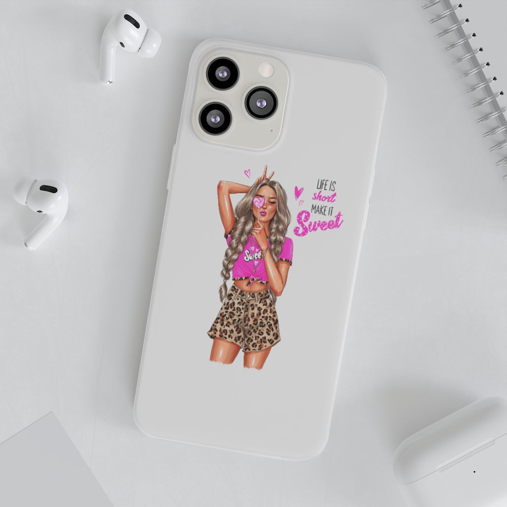 Life is Short Make it Sweet Blond Hair Flexi Cases