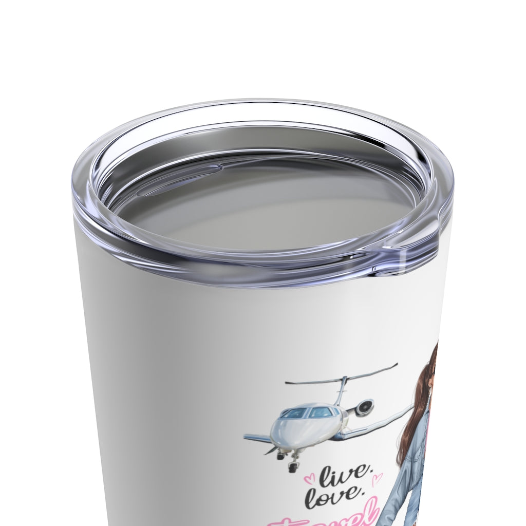Live Love Travel Brown Hair Tumbler 20oz