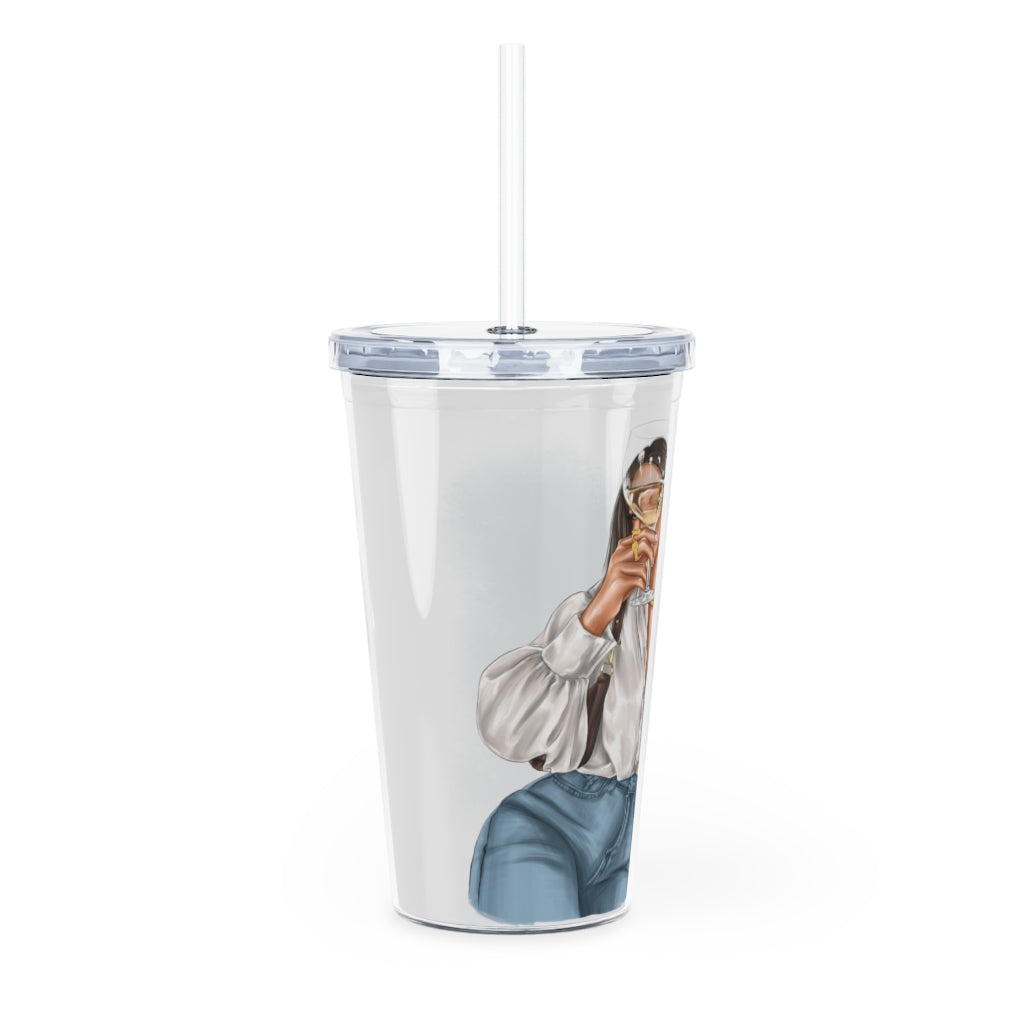 Live the Moment Plastic Tumbler with Straw