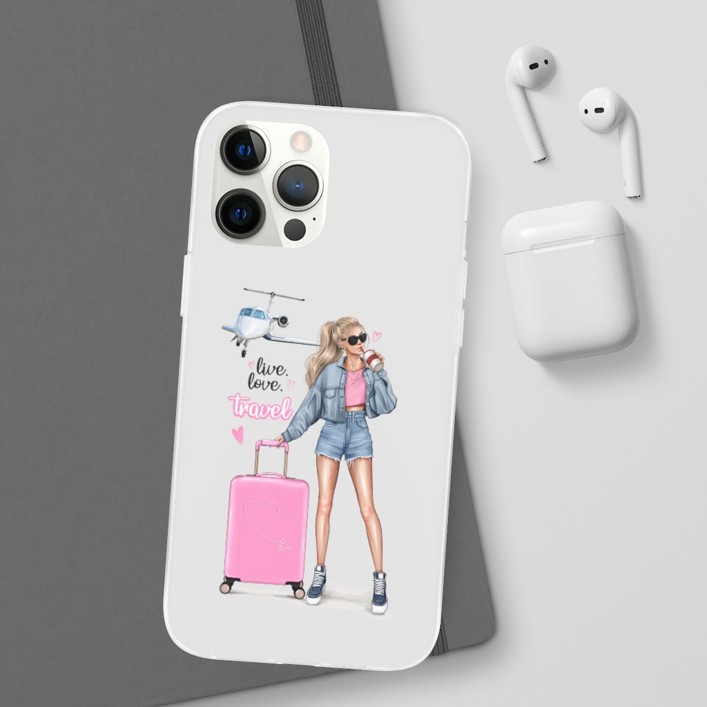 Live Love Travel Blond Hair Flexi Cases