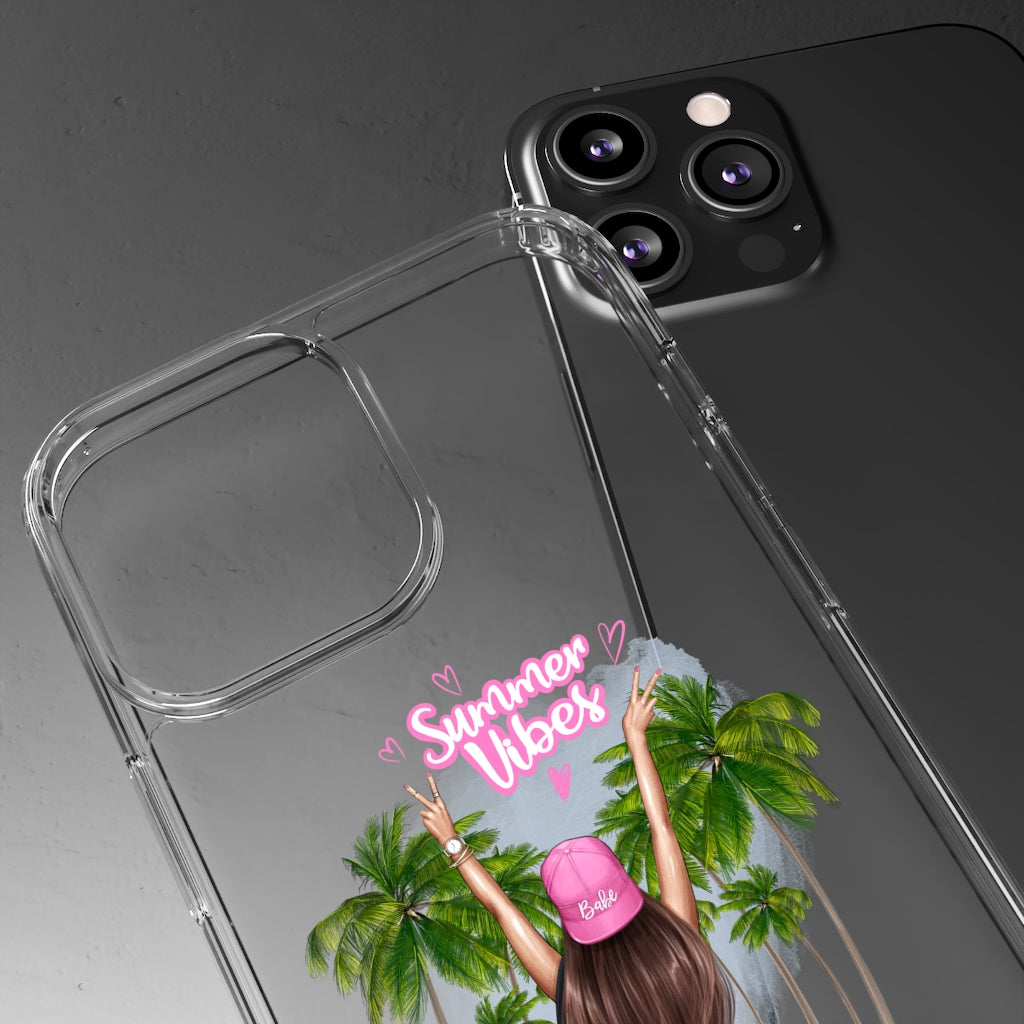 Summer Vibe Brown Hair Clear Case