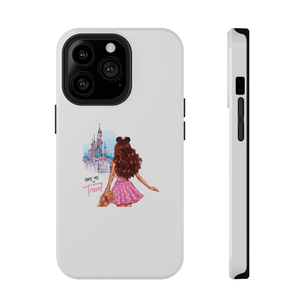 Take me and Let's go Travel Red Hair Impact-Resistant Cases