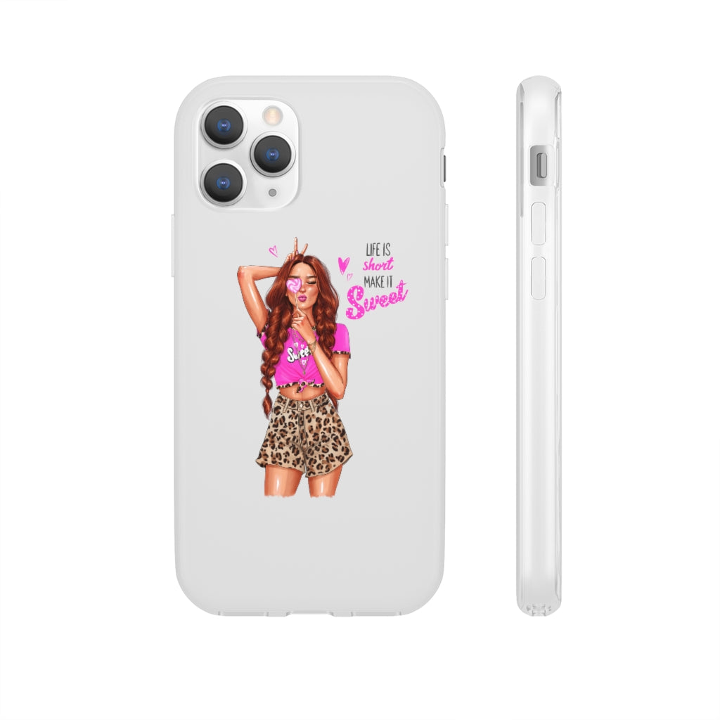 Life is Short Make it Sweet Red Hair Flexi Cases