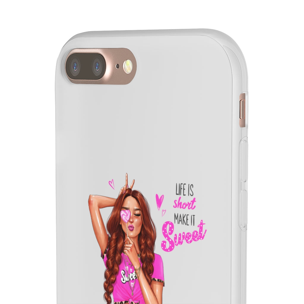 Life is Short Make it Sweet Red Hair Flexi Cases