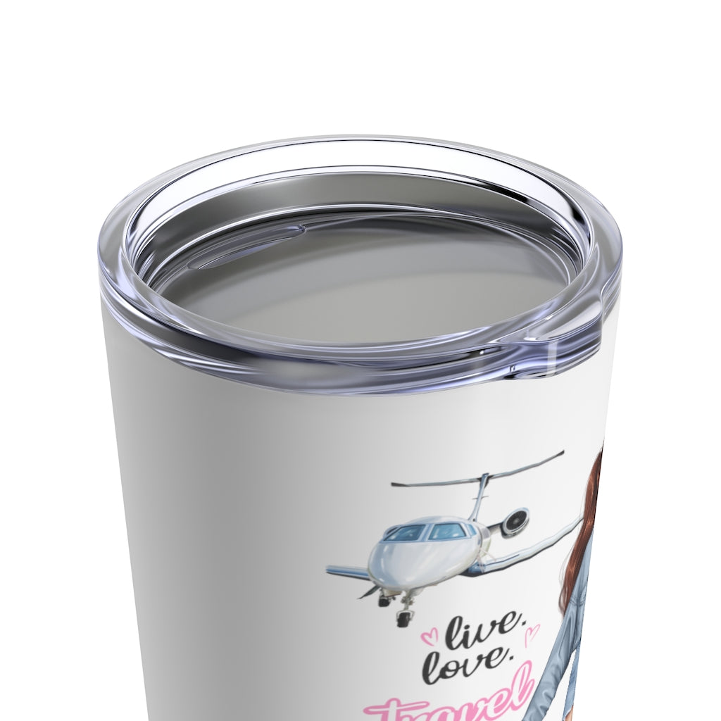 Live Love Travel Red Hair Tumbler 20oz
