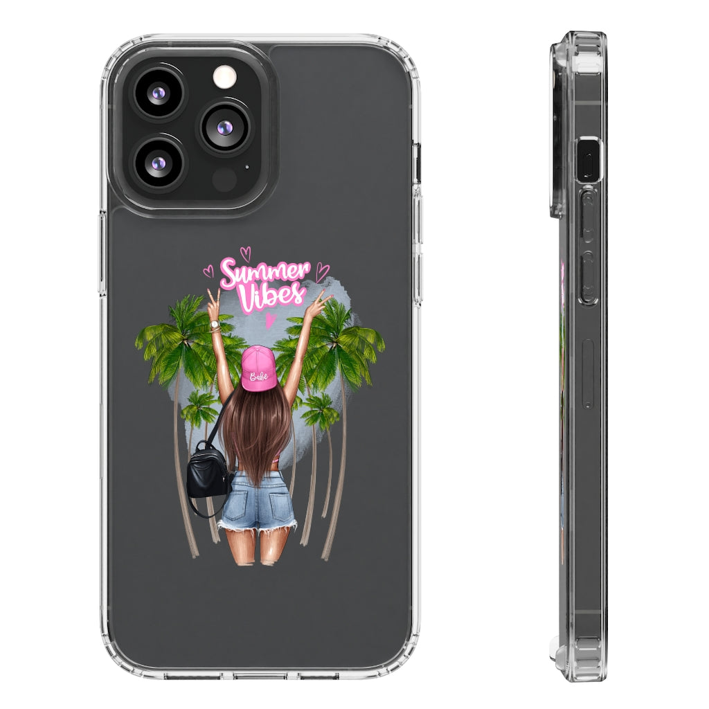 Summer Vibe Brown Hair Clear Case