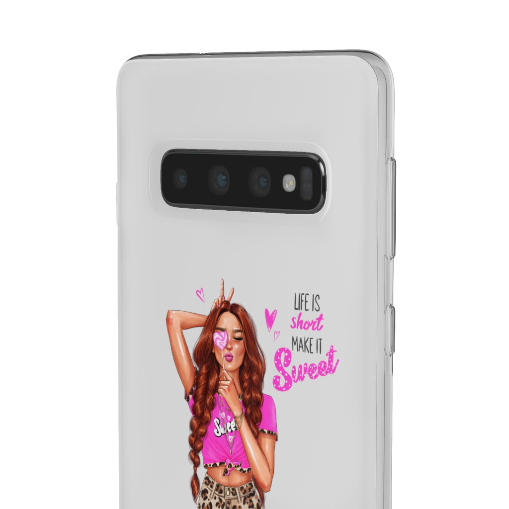 Life is Short Make it Sweet Red Hair Flexi Cases