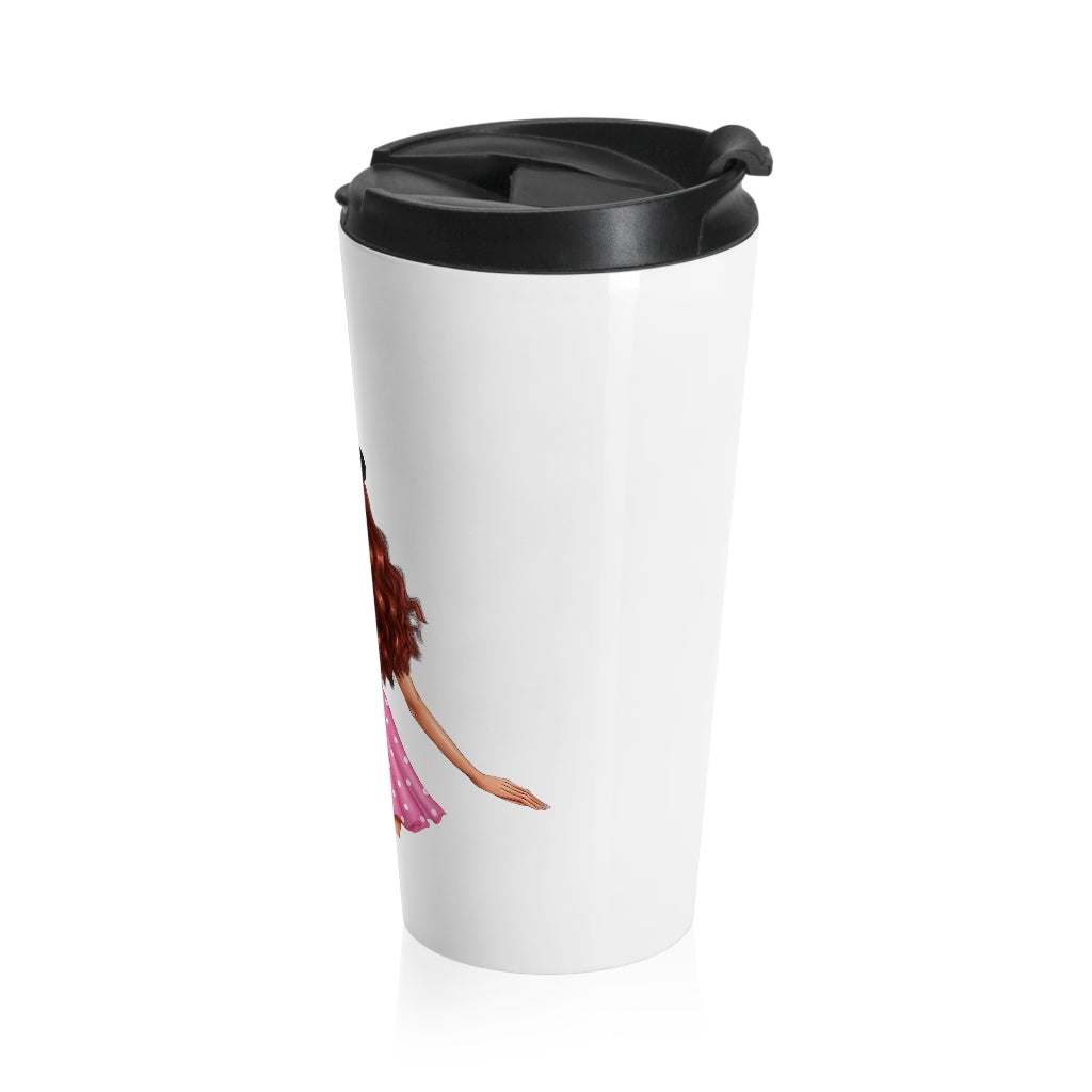 Take me and Let's go Travel Red Hair Stainless Steel Travel Mug
