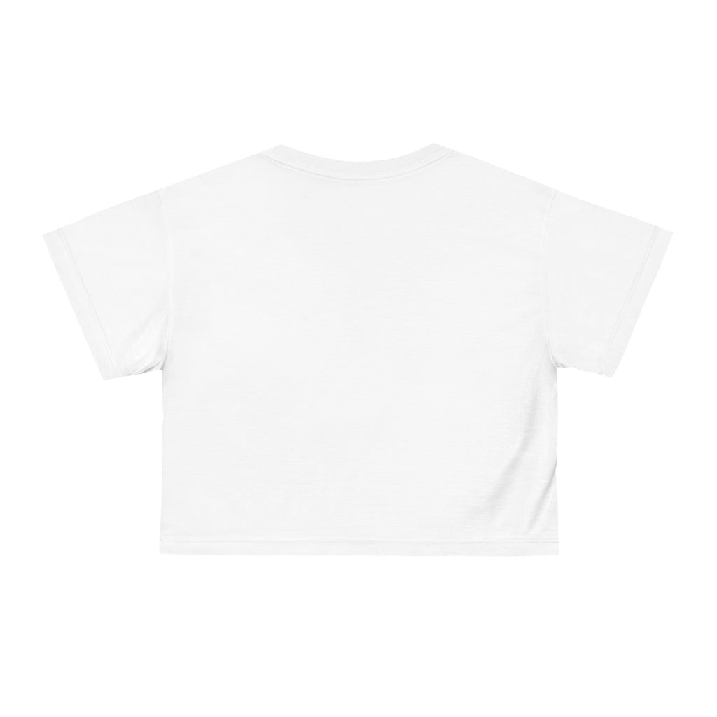 Take me and Let's go Travel Blond Hair Crop Tee