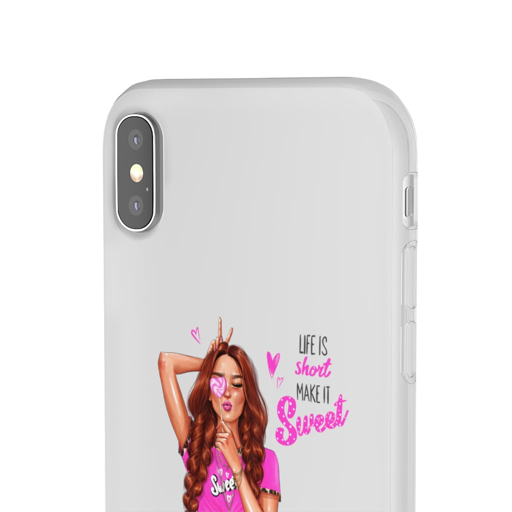 Life is Short Make it Sweet Red Hair Flexi Cases