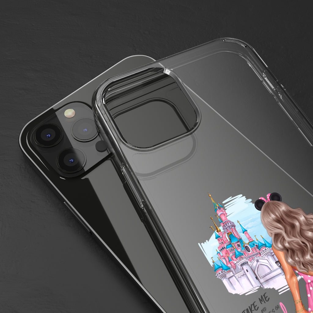 Take me and Let's go Travel Blond Hair Clear Case