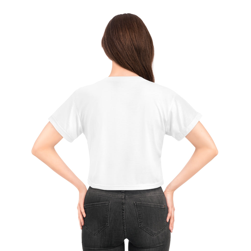 Take me and Let's go Travel Blond Hair Crop Tee