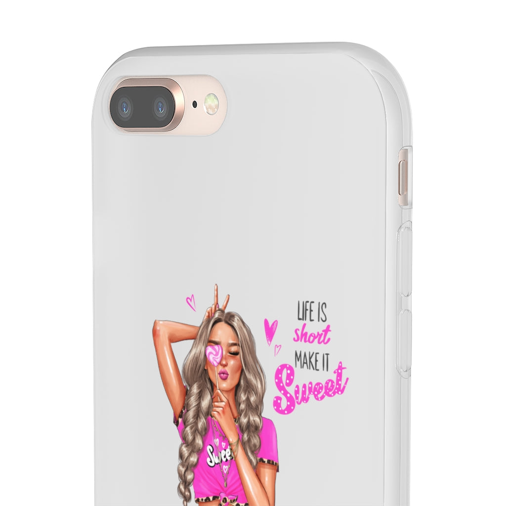Life is Short Make it Sweet Blond Hair Flexi Cases