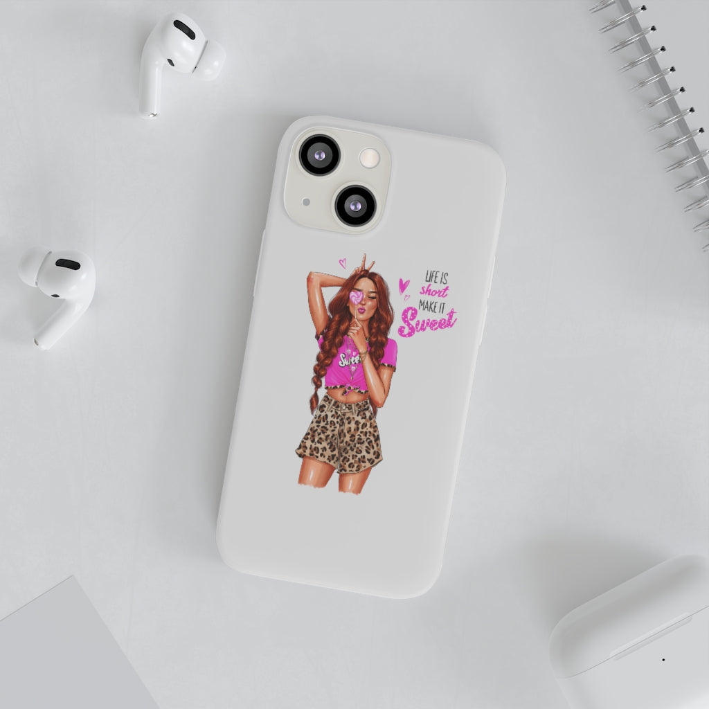 Life is Short Make it Sweet Red Hair Flexi Cases